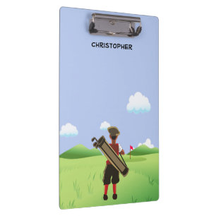 Fun Personalised Golfer on golf course Clipboard