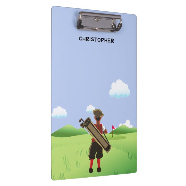 Fun Personalised Golfer on golf course Clipboard (Right)