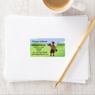 Fun Personalised Golfer on golf course Label