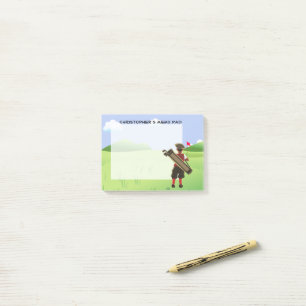 Fun Personalised Golfer on golf course Post-it Notes