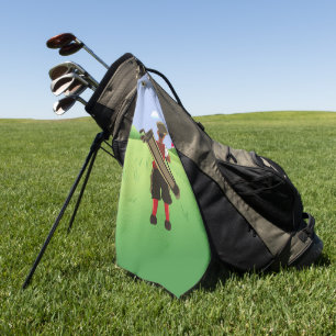 Fun Personalised Golfer on golf course Towel