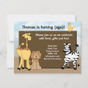 Fun Personalised Jungle Birthday Party Invitation