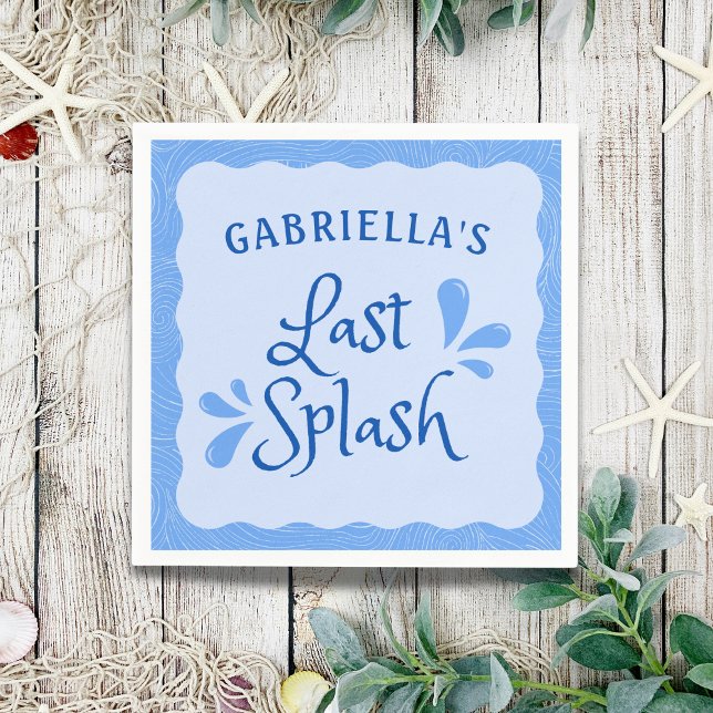 Fun Personalised "Last Splash" Bachelorette Party  Napkin (Creator Uploaded)