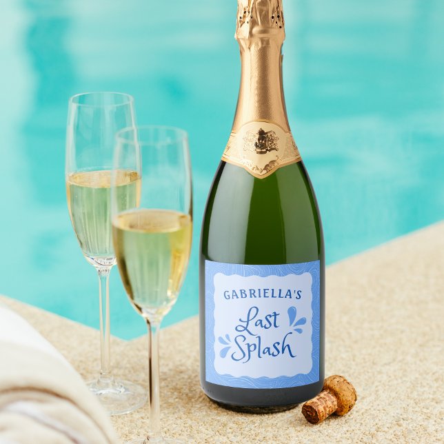 Fun Personalised "Last Splash" Bachelorette Party  Sparkling Wine Label (Creator Uploaded)