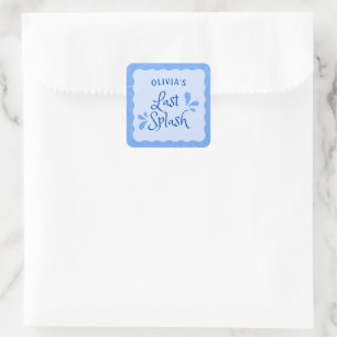 Fun Personalised "Last Splash" Bachelorette Party Square Sticker