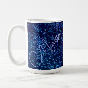 Fun Personalised Midnite Blue Confetti Coffee Mug