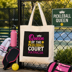 Fun Personalised Queen of the Pickleball Court Tote Bag