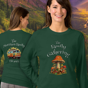 Fun Personalised Retro Mushrooms Family Reunion T-Shirt