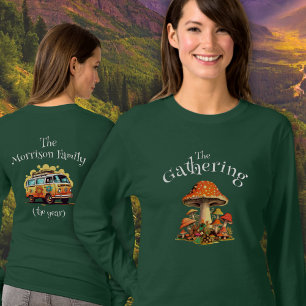 Fun Personalised Retro Mushrooms Family Reunion T-Shirt