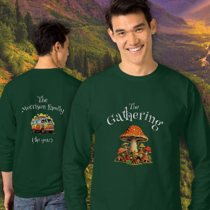 Fun Personalised Retro Mushrooms Family Reunion T-Shirt