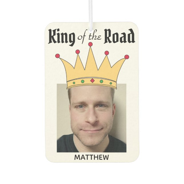 Fun Personalised Road King Crown Photo Car Air Freshener (Front)