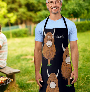 Fun Personalised Scottish Highland Cow  Apron