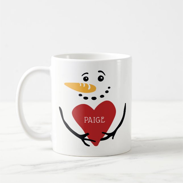 Fun Personalised Snowman Coffee Mug (Left)