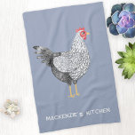 Fun Personalised Watercolor Wyandotte Chicken Tea Towel<br><div class="desc">A fun and whimsical watercolor painting of a Wyandotte Chicken.  Change the name and text to personalise,  or remove it if you prefer. Ideal for an animal or bird lover. Original art by Nic Squirrell.</div>
