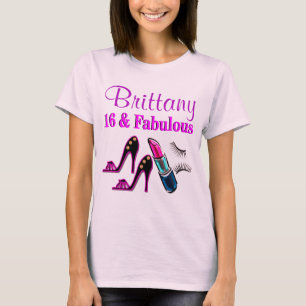 FUN PERSONALIZED 16TH BIRTHDAY 16 AND FABULOUS T-Shirt