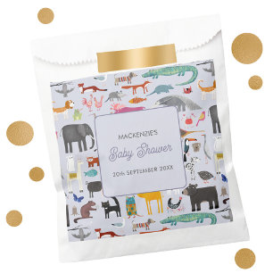 Fun Personalized Animal Baby Shower Favour Bags