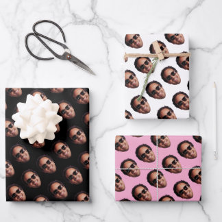Fun Personalized Face Photo Wrapping Paper Sheet