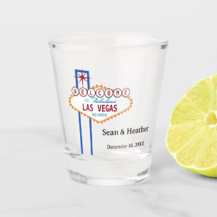 FUN! 🎰 Personalized Las Vegas Wedding Shot Glass 