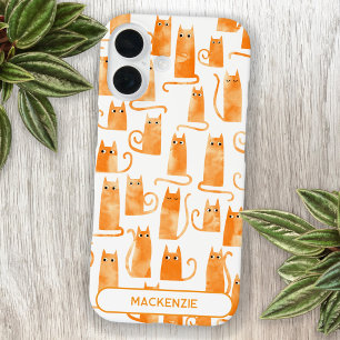 Fun Personalized Orange Cat iPhone 16 Case