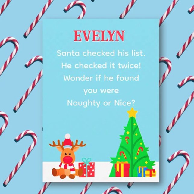 Fun Personalized Santa List Christmas Card (Creator Uploaded)
