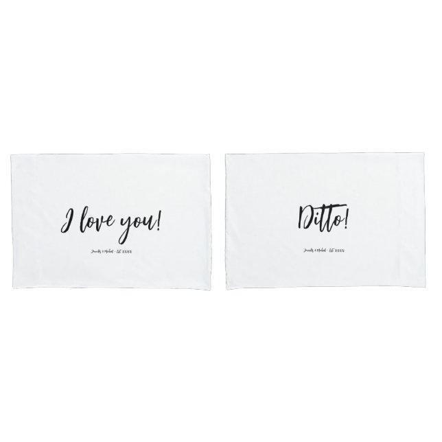 Fun Personalized Typography Couples Pillow case (Front-Set)