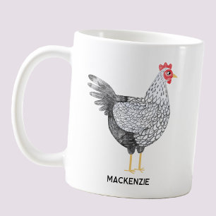 Fun Personalized Watercolor Wyandotte Chicken Coffee Mug