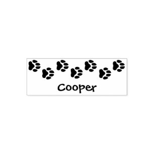 Fun Pet Paw Print Stamp with Name Cooper