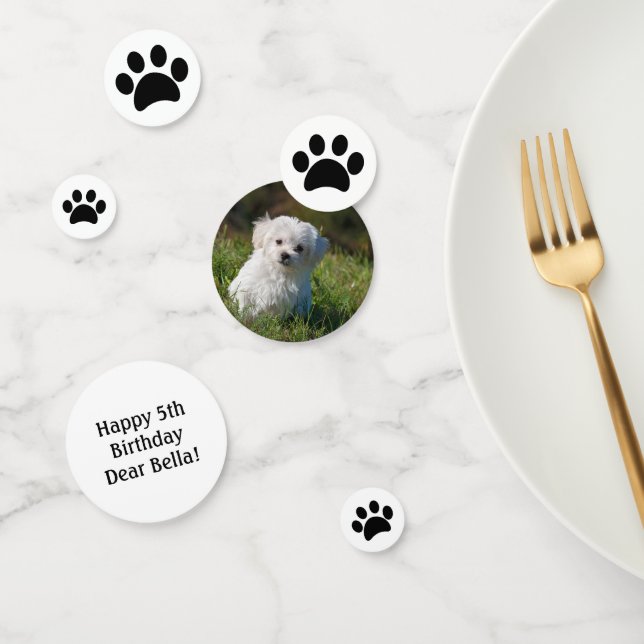 Fun Pet Photo Birthday Party Black Paw Prints Confetti (Group)