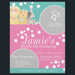 Fun Pet Services Grooming Dog Bubbles  Flyer<br><div class="desc">Modern Flyers for Pet Grooming Business</div>