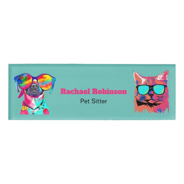 Fun Pet Sitter Dog Walker Name Tag (Front)