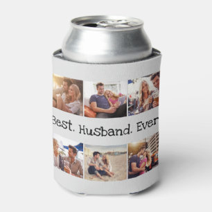 Fun Photo Best Husband Collage Personalised Grey Can Cooler
