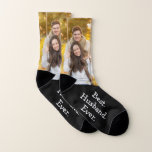 Fun Photo Best Husband Ever Black Personalized Socks<br><div class="desc">Fun Photo Best Husband Ever Black Personalized Design. Show your hubby he is the "Best. Husband. Ever" with this fun black and a fun white text design. Change out the picture to one of him or you and him, to show him how much you appreciate him. You can also change...</div>