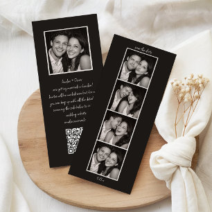 Fun Photo Booth Wedding QR Code Modern Black Save The Date