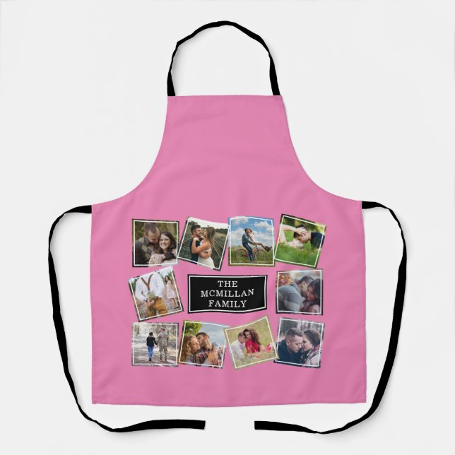 Fun Photo Collage Pink Apron (Front)