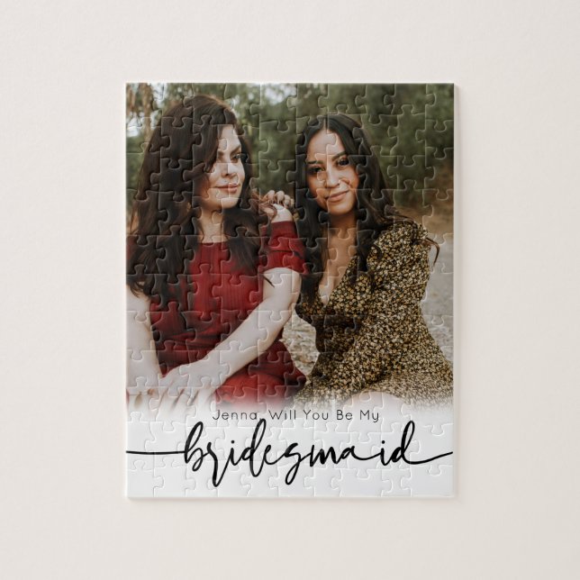 Fun photo gift bridesmaid puzzle (Vertical)
