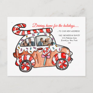 Fun Photo Gingerbread Car New Home for the Holiday Postcard