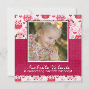 Fun Photo Owls Birthday Party Invitation