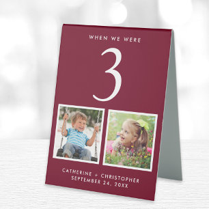 Fun Photos Burgundy Wedding Table Number