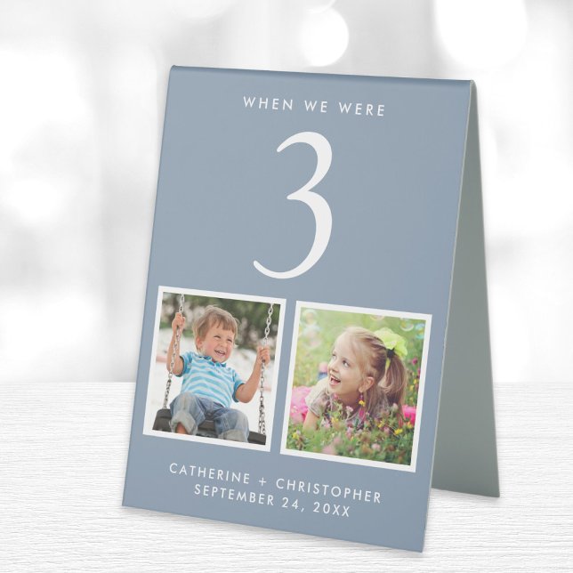 Fun Photos Dusty Blue Wedding Table Number (Creator Uploaded)