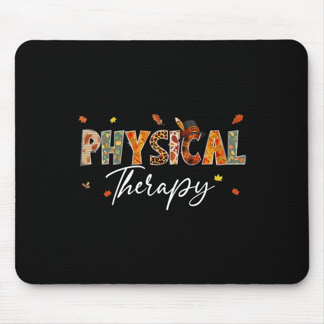 Fun Physical Therapy Pumpkin Autumn Tree Fall Leav Mouse Mat (Front)