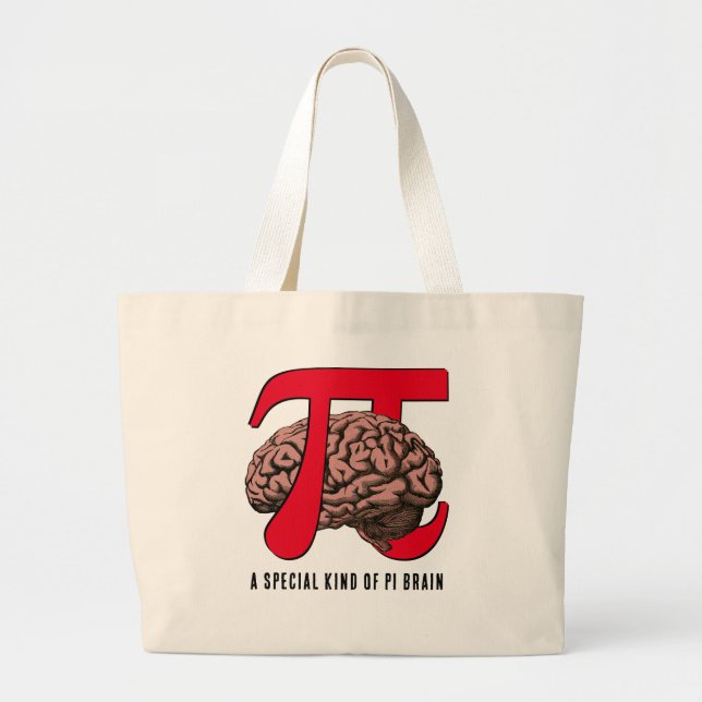 Fun PI DAY Brain Large Tote Bag (Front)