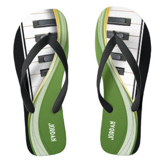 Fun Piano Design With Green Swoosh Flip Flops