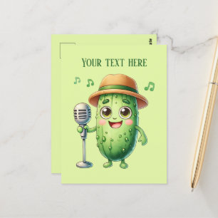 Fun pickle lovers add text postcard