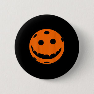 Fun Pickleball Halloween Pumpkin Back Print 6 Cm Round Badge