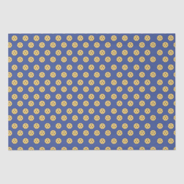 Fun Pickleball Pattern Blue Gift  Tissue Paper (Front)
