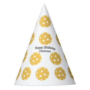 Fun Pickleball Pattern Personalised Text Party Hat