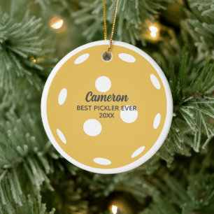 Fun Pickleball Personalised Name Or Custom Text Ceramic Tree Decoration