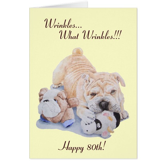 fun picture cute puppy shar pei dog 80th versed (Front)