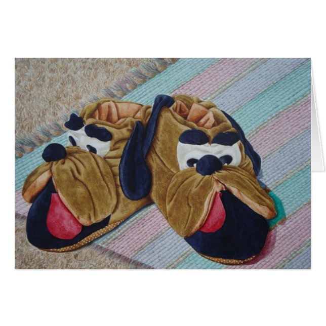 fun picture of dog slippers (Front Horizontal)