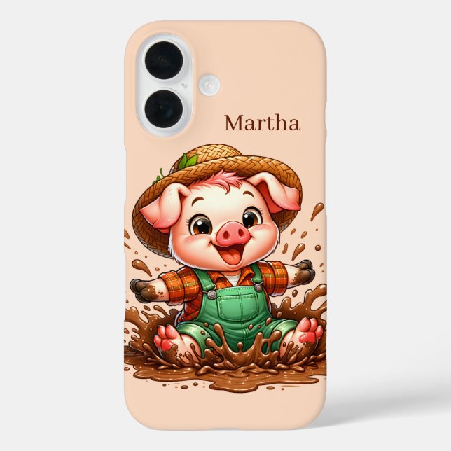 Fun pig lovers add your name  Case-Mate iPhone case (Back)
